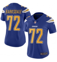 Women's Nike Los Angeles Chargers #72 Joe Barksdale Limited Electric Blue Rush Vapor Untouchable NFL Jersey