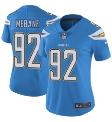 Women's Nike Los Angeles Chargers #92 Brandon Mebane Electric Blue Alternate Vapor Untouchable Limited Player NFL Jersey