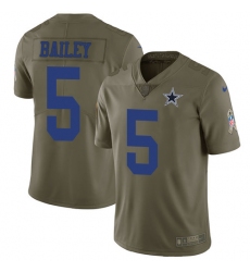 Men's Nike Dallas Cowboys #5 Dan Bailey Limited Olive 2017 Salute to Service NFL Jersey