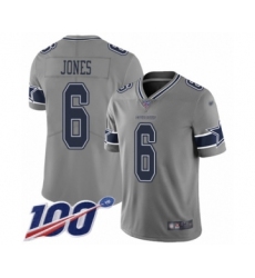 Youth Dallas Cowboys #6 Chris Jones Limited Gray Inverted Legend 100th Season Football Jersey