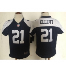 Toddler Dallas Cowboys #21 Ezekiel Elliott Navy Blue Thanksgiving Stitched NFL Nike Game Jersey