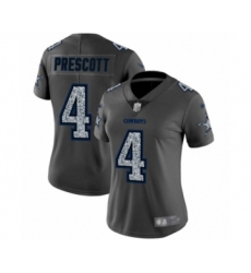 Women's Dallas Cowboys #4 Dak Prescott Gray Static Fashion Limited Football Jersey