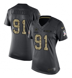 Women's Nike Dallas Cowboys #91 L. P. Ladouceur Limited Black 2016 Salute to Service NFL Jersey