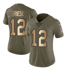 Women's Nike Miami Dolphins #12 Bob Griese Limited Olive/Gold 2017 Salute to Service NFL Jersey