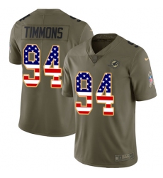 Youth Nike Miami Dolphins #94 Lawrence Timmons Limited Olive/USA Flag 2017 Salute to Service NFL Jersey