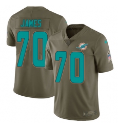 Youth Nike Miami Dolphins #70 Ja'Wuan James Limited Olive 2017 Salute to Service NFL Jersey