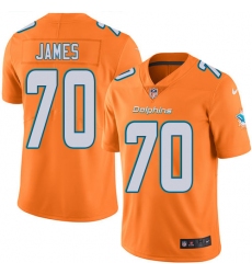 Youth Nike Miami Dolphins #70 Ja'Wuan James Limited Orange Rush Vapor Untouchable NFL Jersey