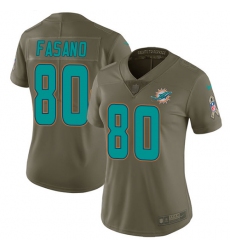 Women's Nike Miami Dolphins #80 Anthony Fasano Limited Olive 2017 Salute to Service NFL Jersey