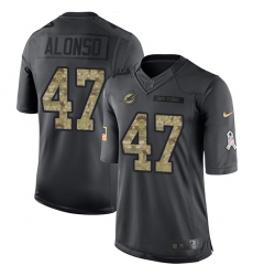 Men's Nike Miami Dolphins #47 Kiko Alonso Limited Black 2016 Salute to Service NFL Jersey