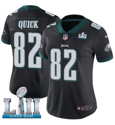 Women's Nike Philadelphia Eagles #82 Mike Quick Black Alternate Vapor Untouchable Limited Player Super Bowl LII NFL Jersey