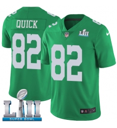 Youth Nike Philadelphia Eagles #82 Mike Quick Limited Green Rush Vapor Untouchable Super Bowl LII NFL Jersey