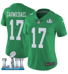 Women's Nike Philadelphia Eagles #17 Harold Carmichael Limited Green Rush Vapor Untouchable Super Bowl LII NFL Jersey
