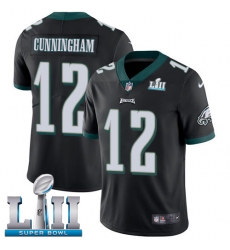 Youth Nike Philadelphia Eagles #12 Randall Cunningham Black Alternate Vapor Untouchable Limited Player Super Bowl LII NFL Jersey