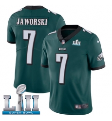 Youth Nike Philadelphia Eagles #7 Ron Jaworski Midnight Green Team Color Vapor Untouchable Limited Player Super Bowl LII NFL Jersey