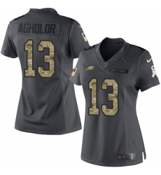 Women's Nike Philadelphia Eagles #13 Nelson Agholor Limited Black 2016 Salute to Service NFL Jersey