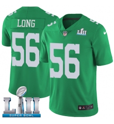 Men's Nike Philadelphia Eagles #56 Chris Long Limited Green Rush Vapor Untouchable Super Bowl LII NFL Jersey