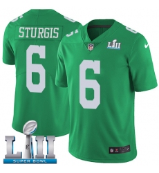 Youth Nike Philadelphia Eagles #6 Caleb Sturgis Limited Green Rush Vapor Untouchable Super Bowl LII NFL Jersey
