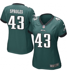 Women's Nike Philadelphia Eagles #43 Darren Sproles Game Midnight Green Team Color NFL Jersey