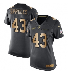 Women's Nike Philadelphia Eagles #43 Darren Sproles Limited Black/Gold Salute to Service NFL Jersey
