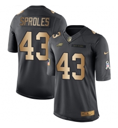 Youth Nike Philadelphia Eagles #43 Darren Sproles Limited Black/Gold Salute to Service NFL Jersey