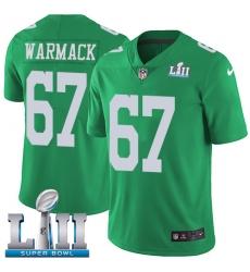 Youth Nike Philadelphia Eagles #67 Chance Warmack Limited Green Rush Vapor Untouchable Super Bowl LII NFL Jersey