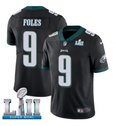 Men's Nike Philadelphia Eagles #9 Nick Foles Black Alternate Vapor Untouchable Limited Player Super Bowl LII NFL Jersey