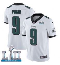 Youth Nike Philadelphia Eagles #9 Nick Foles White Vapor Untouchable Limited Player Super Bowl LII NFL Jersey