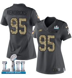 Women's Nike Philadelphia Eagles #95 Mychal Kendricks Limited Black 2016 Salute to Service Super Bowl LII NFL Jersey