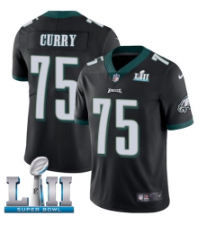 Men's Nike Philadelphia Eagles #75 Vinny Curry Black Alternate Vapor Untouchable Limited Player Super Bowl LII NFL Jersey