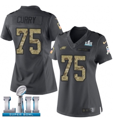Women's Nike Philadelphia Eagles #75 Vinny Curry Limited Black 2016 Salute to Service Super Bowl LII NFL Jersey