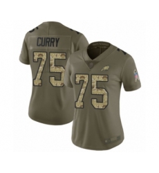 Women's Philadelphia Eagles #75 Vinny Curry Limited Olive Camo 2017 Salute to Service Football Jersey