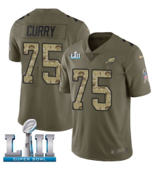 Youth Nike Philadelphia Eagles #75 Vinny Curry Limited Olive/Camo 2017 Salute to Service Super Bowl LII NFL Jersey