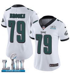 Women's Nike Philadelphia Eagles #79 Brandon Brooks White Vapor Untouchable Limited Player Super Bowl LII NFL Jersey