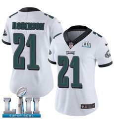 Women's Nike Philadelphia Eagles #21 Patrick Robinson White Vapor Untouchable Limited Player Super Bowl LII NFL Jersey