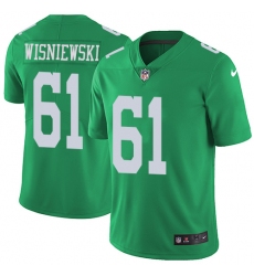 Men's Nike Philadelphia Eagles #61 Stefen Wisniewski Limited Green Rush Vapor Untouchable NFL Jersey