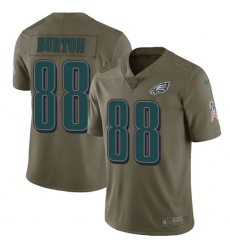 Men's Nike Philadelphia Eagles #88 Trey Burton Limited Olive 2017 Salute to Service NFL Jersey
