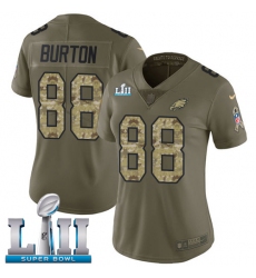 Women's Nike Philadelphia Eagles #88 Trey Burton Limited Olive/Camo 2017 Salute to Service Super Bowl LII NFL Jersey