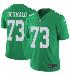 Men's Nike Philadelphia Eagles #73 Isaac Seumalo Limited Green Rush Vapor Untouchable NFL Jersey