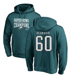 Nike Philadelphia Eagles #60 Chuck Bednarik Green Super Bowl LII Champions Pullover Hoodie