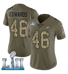 Women's Nike Philadelphia Eagles #46 Herman Edwards Limited Olive/Camo 2017 Salute to Service Super Bowl LII NFL Jersey