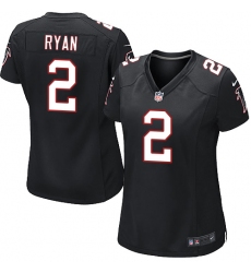 Women's Nike Atlanta Falcons #2 Matt Ryan Game Black Alternate NFL Jersey