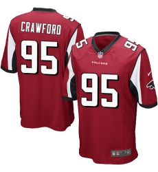 Men's Nike Atlanta Falcons #95 Jack Crawford Game Red Team Color NFL Jersey