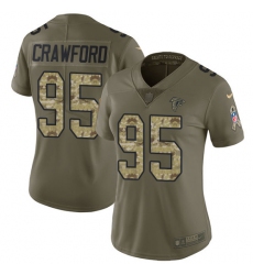 Women's Nike Atlanta Falcons #95 Jack Crawford Limited Olive/Camo 2017 Salute to Service NFL Jersey