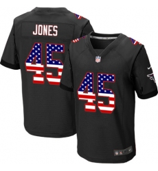 Men's Nike Atlanta Falcons #45 Deion Jones Elite Black Alternate USA Flag Fashion NFL Jersey