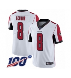 Men's Atlanta Falcons #8 Matt Schaub White Vapor Untouchable Limited Player 100th Season Football Jersey