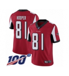 Men's Atlanta Falcons #81 Austin Hooper Red Team Color Vapor Untouchable Limited Player 100th Season Football Jersey