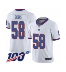 Men's New York Giants #58 Carl Banks Limited White Rush Vapor Untouchable 100th Season Football Jersey