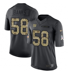 Men's Nike New York Giants #58 Carl Banks Limited Black 2016 Salute to Service NFL Jersey