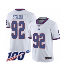 Men's New York Giants #92 Michael Strahan Limited White Rush Vapor Untouchable 100th Season Football Jersey