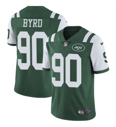 Men's Nike New York Jets #90 Dennis Byrd Green Team Color Vapor Untouchable Limited Player NFL Jersey